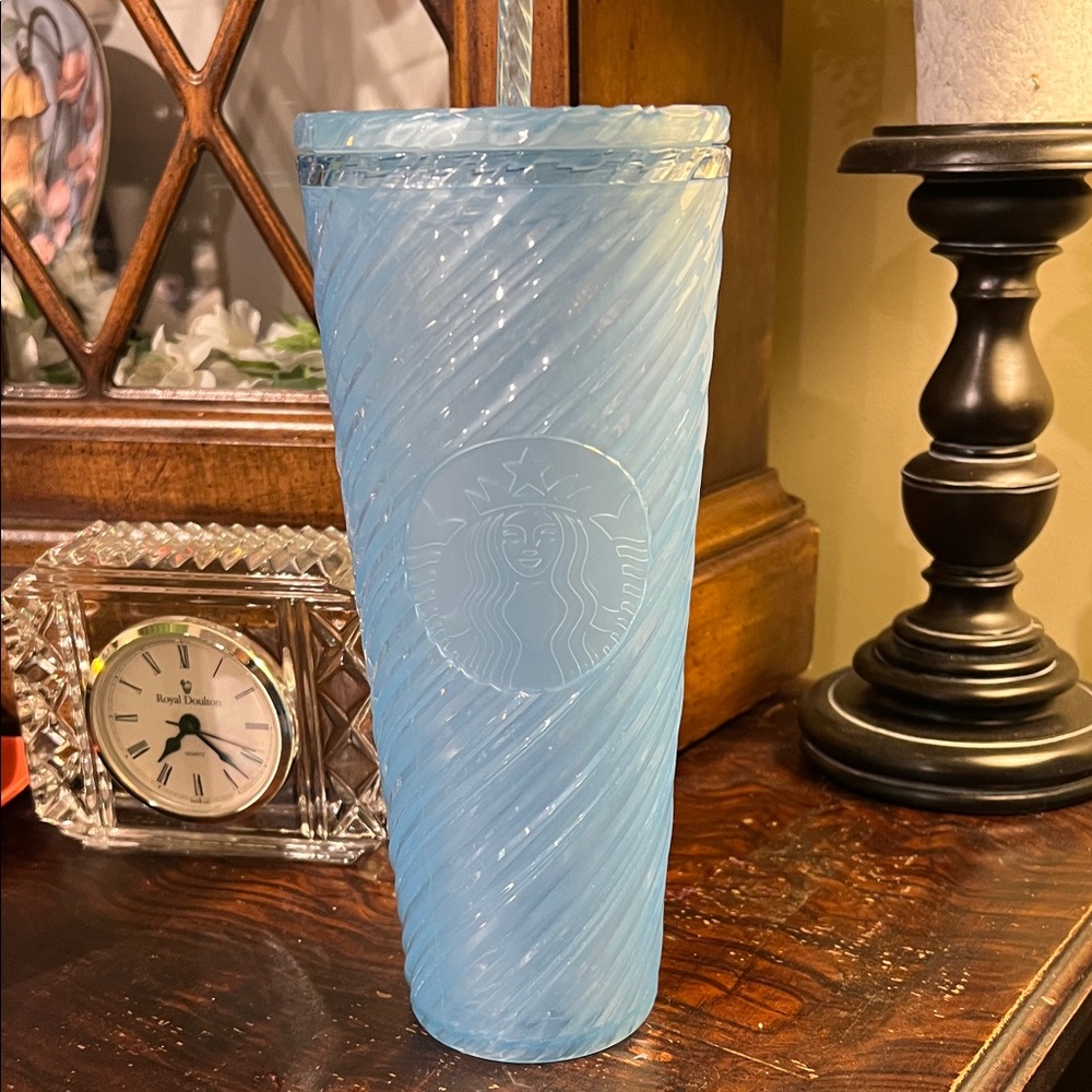 2024 Starbucks VENTI Light Blue Textured Tumbler with Straw